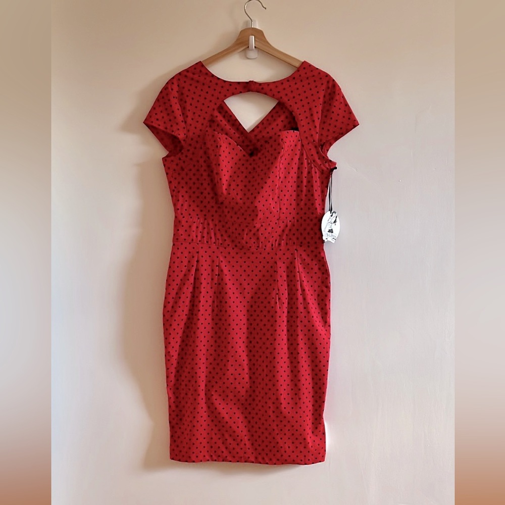 Hell Bunny Vixen Sandy Dress in Red & Black - Size XL